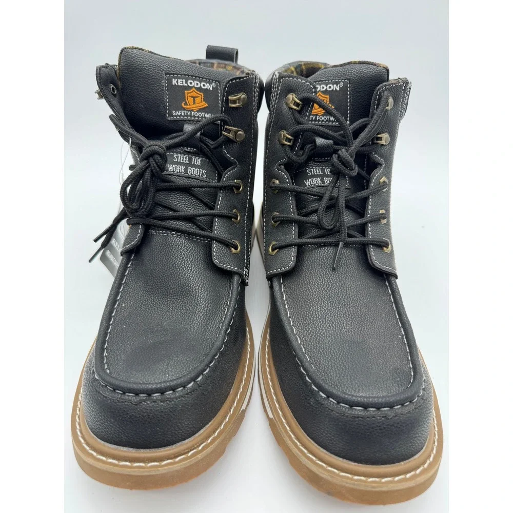 Waterproof Work Boots Black Mens‎ 14 Steel Toe Kelodon
